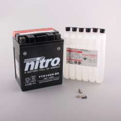 NITRO Batterie YTX14AH-BS AGM sec avec sachet acide
