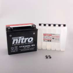 NITRO Batterie YTX20HL-BS AGM sec avec acid pack