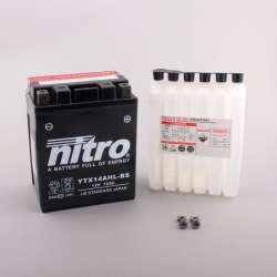 NITRO Batterie YTX14AHL-BS AGM sec avec sachet acide