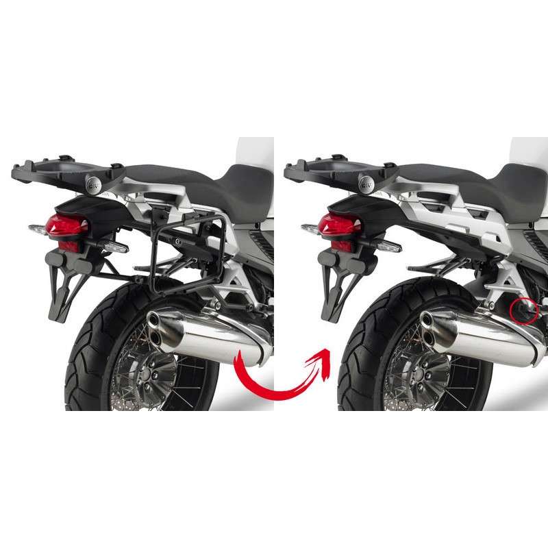 Support latéral GIVI PLR avec vis Quick-Lock pour démontage rapide