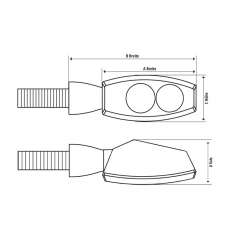 SHIN YO Clignoteur BIG PEAK courte tige 20mm