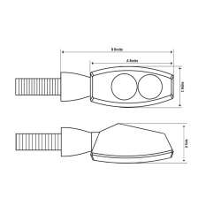 SHIN YO LED-Mini-Blinker ARROW, schwarz, kurzer Stiel