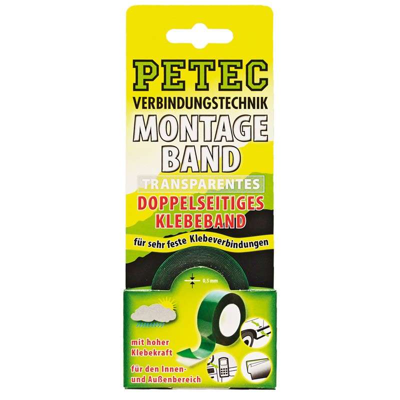 PETEC Doppelseitiges Klebeband 19mm x 12 meter