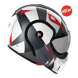 Casque modulable BOXXER VIPER Blanc-Noir-Rouge