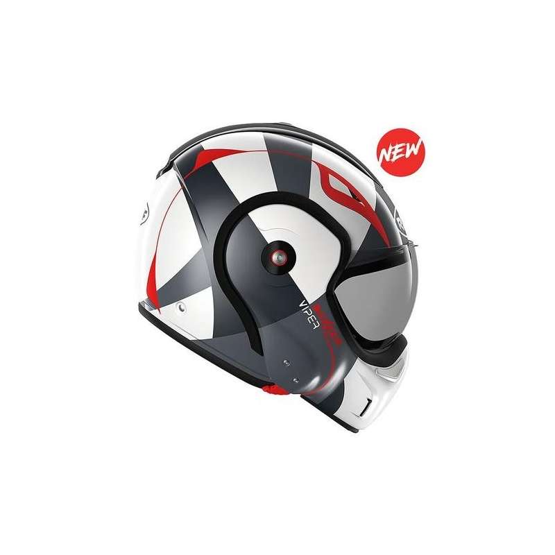 Casque modulable BOXXER VIPER Blanc-Noir-Rouge