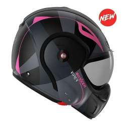 Casque modulable BOXXER VIPER Noir-Rose Mat