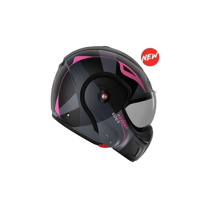 Casque modulable BOXXER VIPER Noir-Rose Mat Casque modulable BOXXER VIPER Noir-Rose Mat