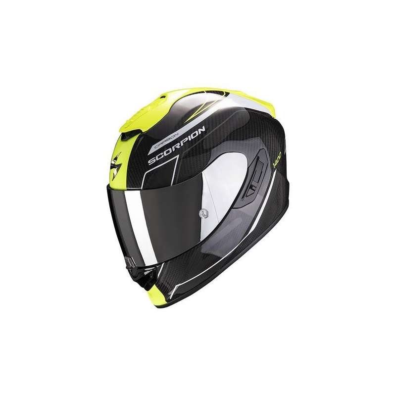 casque intégral Scorpion EXO-1400 CARBON AIR BEAUX White-Neon Yellow