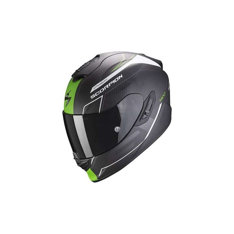 Integralhelm Scorpion EXO-1400 CARBON AIR BEAUX White Matt-Green