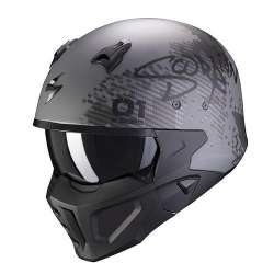 modularer Helm Scorpion COVERT-X XBORG Matt Silver-Black