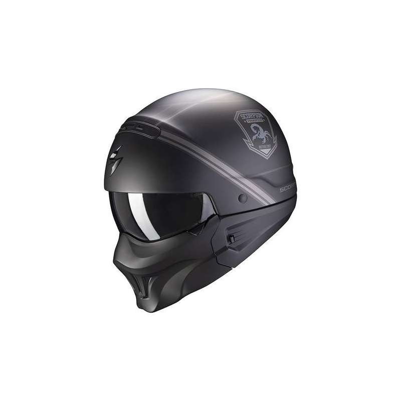 Casque modulable Scorpion EXO-COMBAT EVO UNBORN Matt Black-Silver