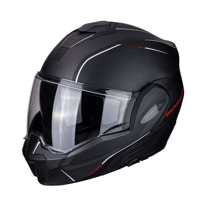 Casque modulable Scorpion EXO-TECH TIME-OFF Matt Black-Red