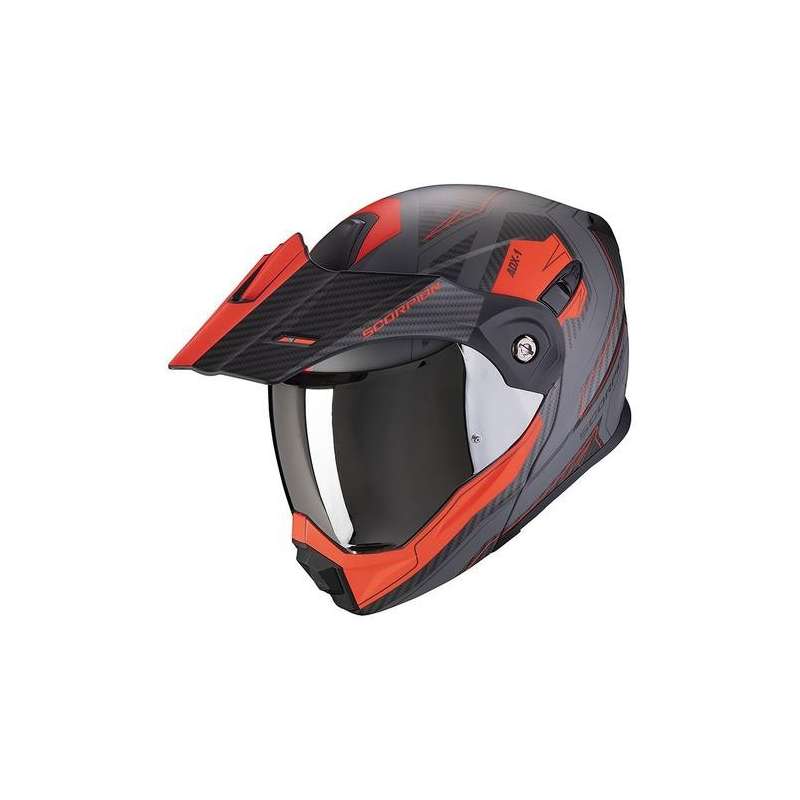 Casque modulable Scorpion ADX-1 TUCSON Matt Grey Cement-Red