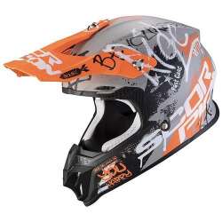 Casque Cross Scorpion VX-16 AIR ORATIO Matt Grey-Orange