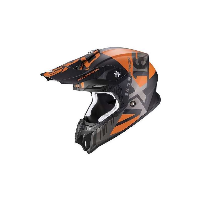 Casque Cross Scorpion VX-16 AIR MACH Matt Black-Orange