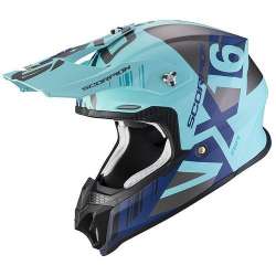 Casque Cross Scorpion VX-16 AIR MACH Matt Blue-Silver