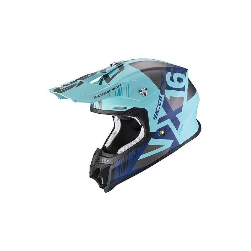 Casque Cross Scorpion VX-16 AIR MACH Matt Blue-Silver