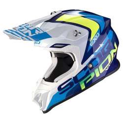 Casque Cross Scorpion VX-16 AIR NATION Blue-White-Neon Yellow