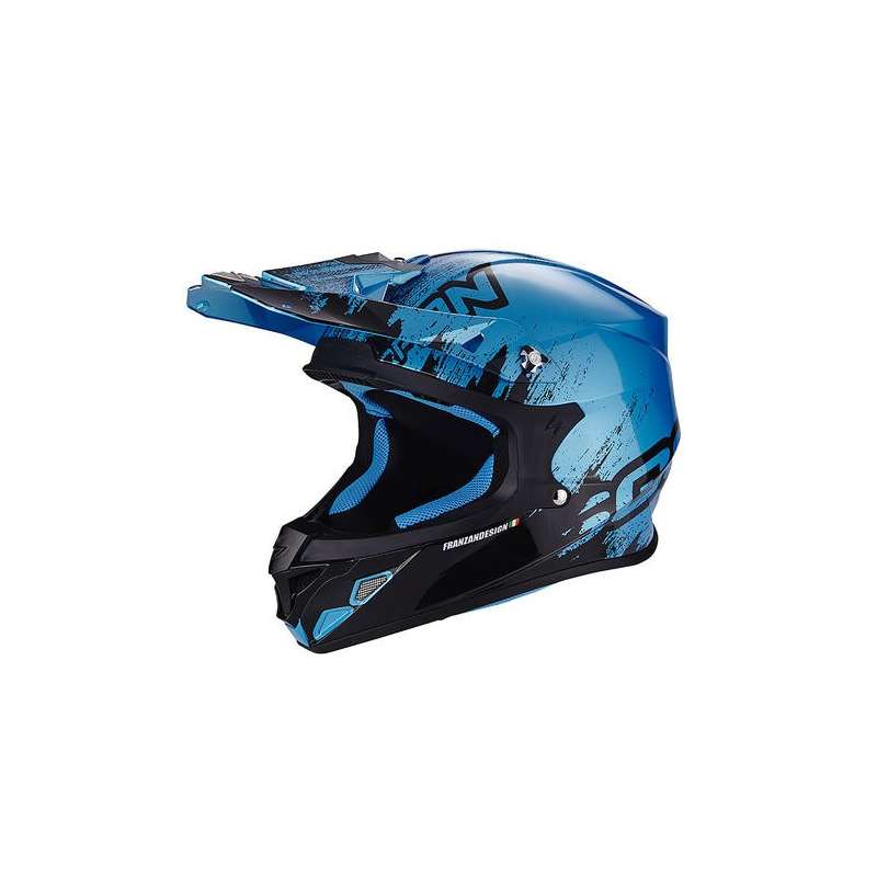 Casque Cross Scorpion VX-21 AIR MUDIRT Black-Blue sky