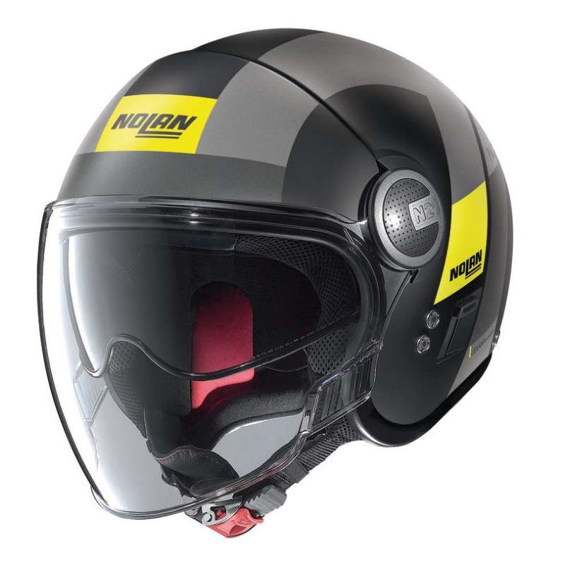 NOLAN Casque Jet N21 Visor Spheroid -49 noir mat-jaune fluo