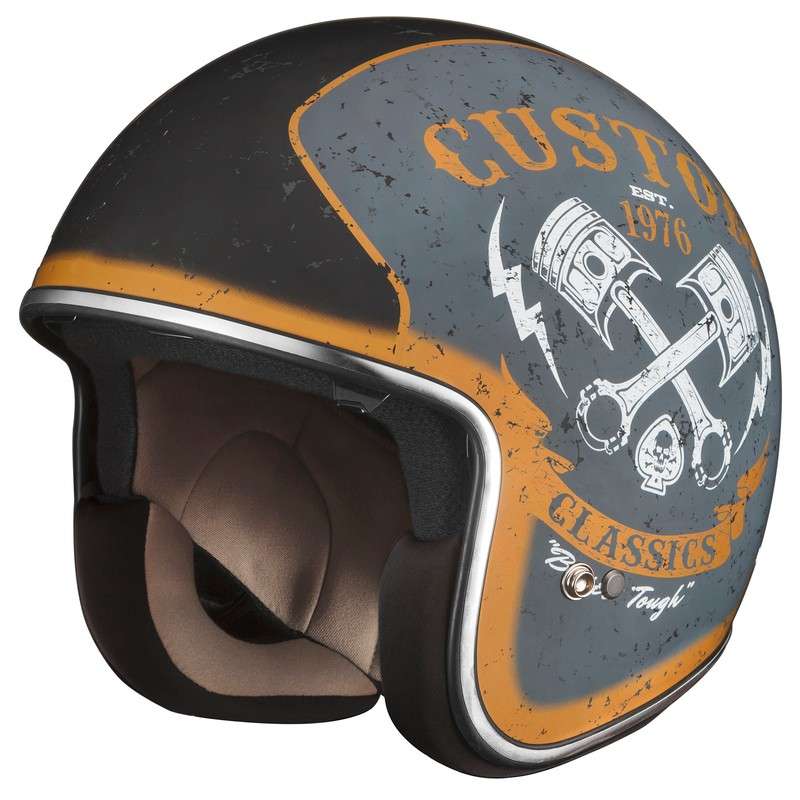 IXS Casque Jet HX 77 Custom argent mat-noir