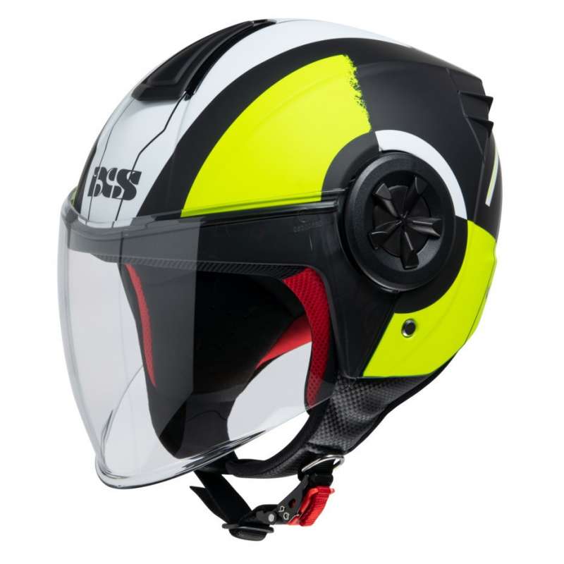 Casque Jet iXS 851 2.0 noir mat-jaune fluo