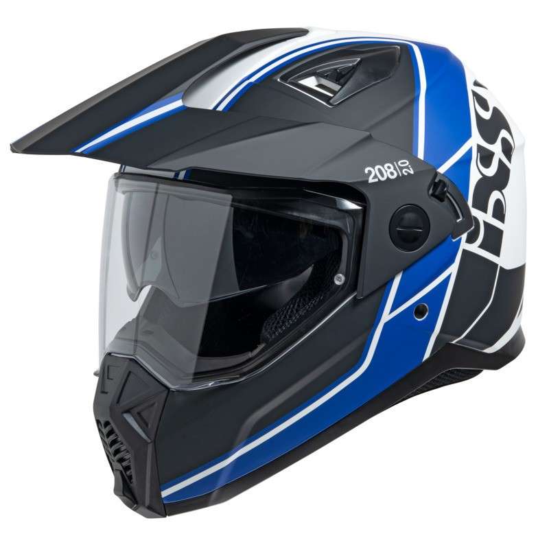 IXS Casque d'enduro 208 2.0 noir mat-blanc-bleu