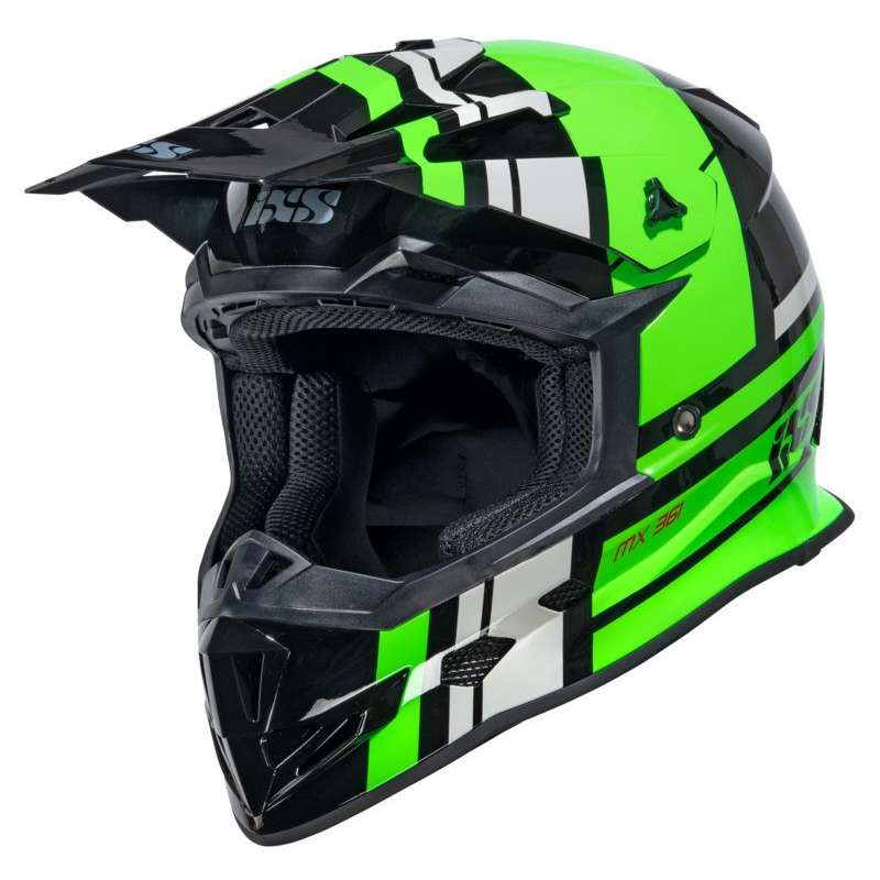 Casque Motocross iXS361 2.3 noir-vert-gris