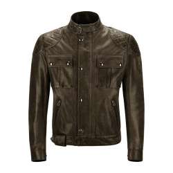 Belstaff Waxed-Lederjacke Brooklands - Black Brown