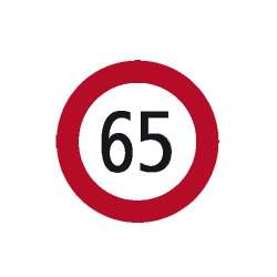 65 KM/H GESCHWINDIGKEITSAUFKLEBER