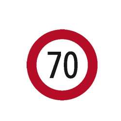 70 KM/H GESCHWINDIGKEITSAUFKLEBER