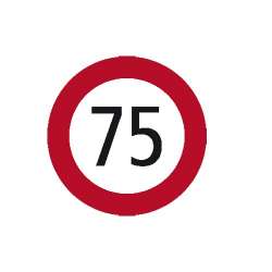 75 KM/H GESCHWINDIGKEITSAUFKLEBER