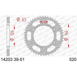 ZAHNKRANZ STAHL 520 (14203-48 / 50-32041-48 / JTR808.48)