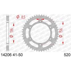 ZAHNKRANZ STAHL 520 (14206-44 / 50-32043-44 / JTR822.44)