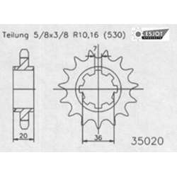 PIGNON 530 (52600-15 / 50-35020-15)