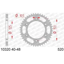 COURONNE ACIER 520 (10320-45 / JTR301.45)