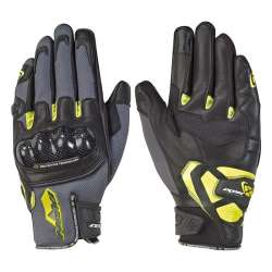 IXON RS RISE AIR Gants Été Gris-Noir-Jaune Vif