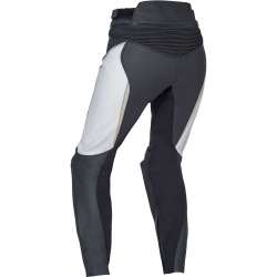 IXON TRINITY LADY Pantalon Cuir Blanc-Noir-Or