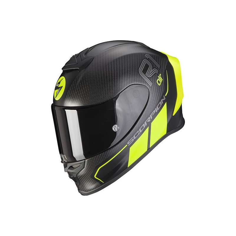 Casque Intégral Scorpion EXO-R1 CARBON AIR CORPUS II Noir Mat-Jaune Fluo