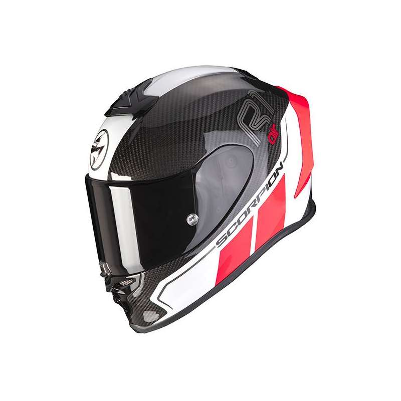 Casque Intégral Scorpion EXO-R1 CARBON AIR CORPUS II Noir-Rouge Fluo