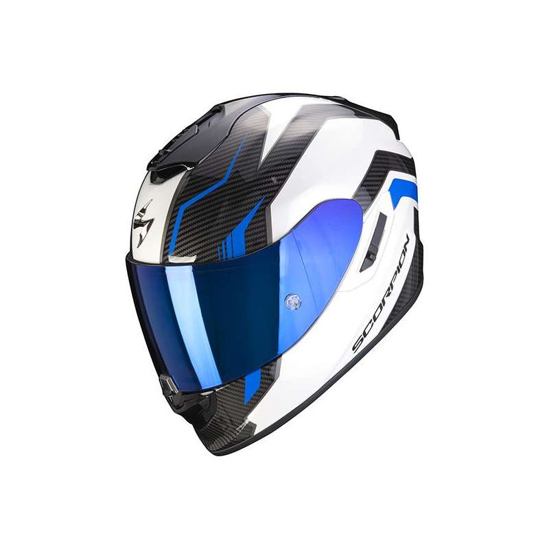Casque Intégral Scorpion EXO-1400 AIR FORTUNA Blanc-Bleu