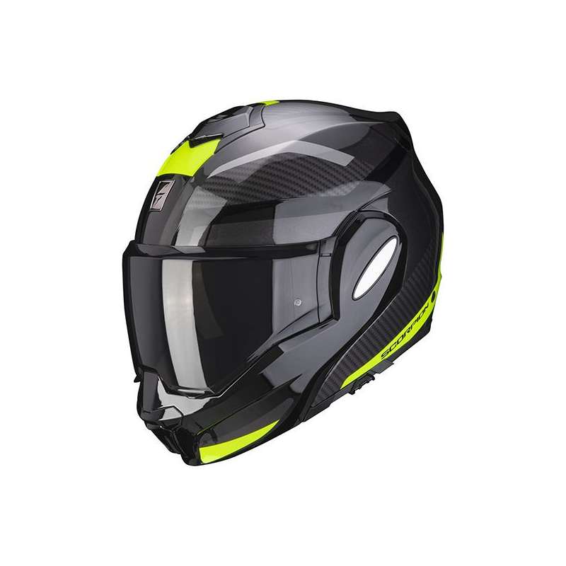 Casque modulable Scorpion EXO-TECH TRAP Noir-Jaune Fluo