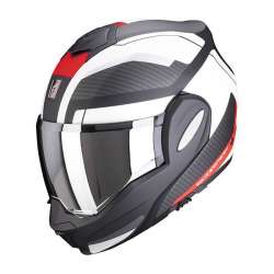 Casque modulable Scorpion EXO-TECH TRAP Noir Mat-Rouge-Blanc