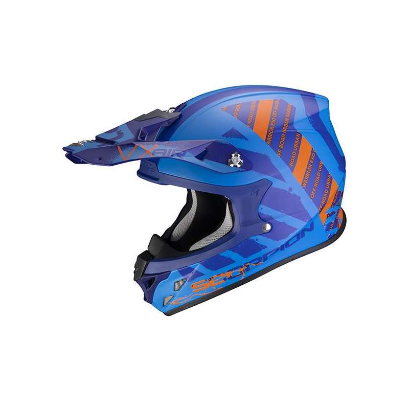 Casque Cross Scorpion VX-21 Air URBA Bleu-Orange Mat