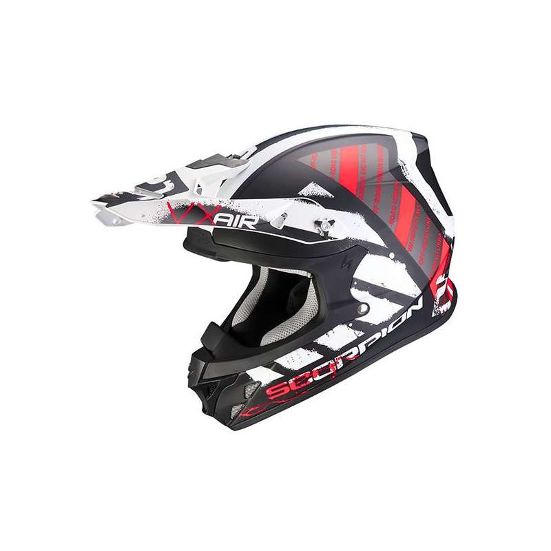 Casque Cross Scorpion VX-21 Air URBA Noir Mat-Blanc-Rouge