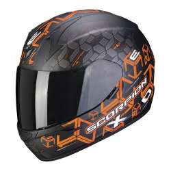 Casque Intégral Scorpion EXO-390 CUBE Noir Mat-Orange