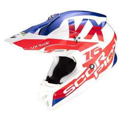 Casque Cross Scorpion VX-16 Air X-TURN Blanc-Rouge