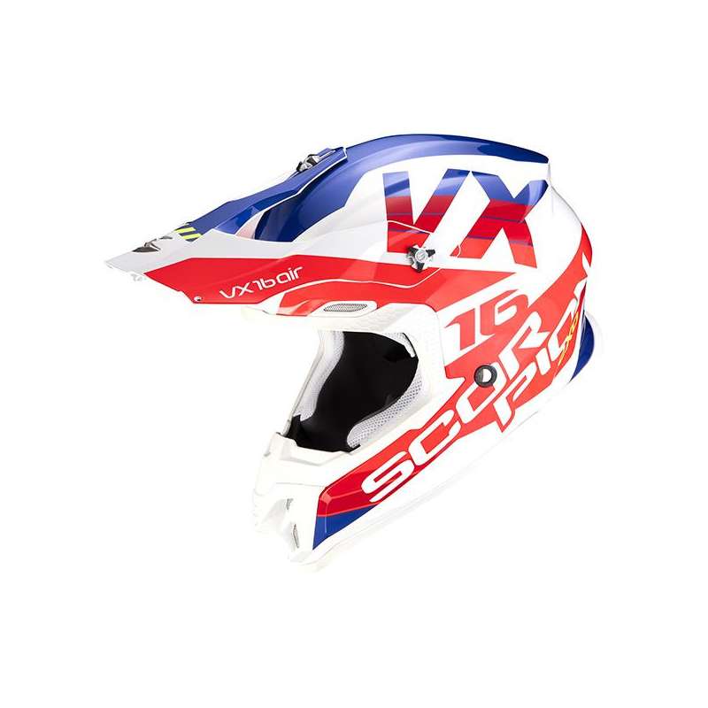 Casque Cross Scorpion VX-16 Air X-TURN Blanc-Rouge