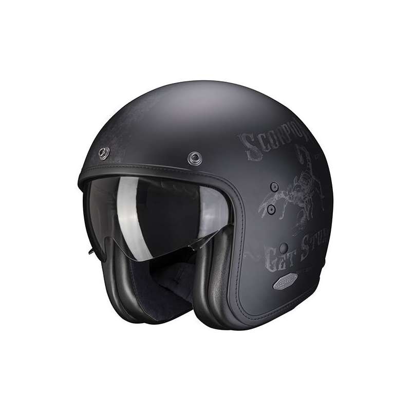 Casque Jet Scorpion BELFAST PIQUE Noir Mat-Argent