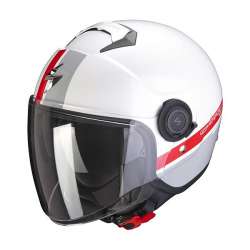 Casque Jet Scorpion EXO-CITY STRADA Blanc-Argent-Rouge